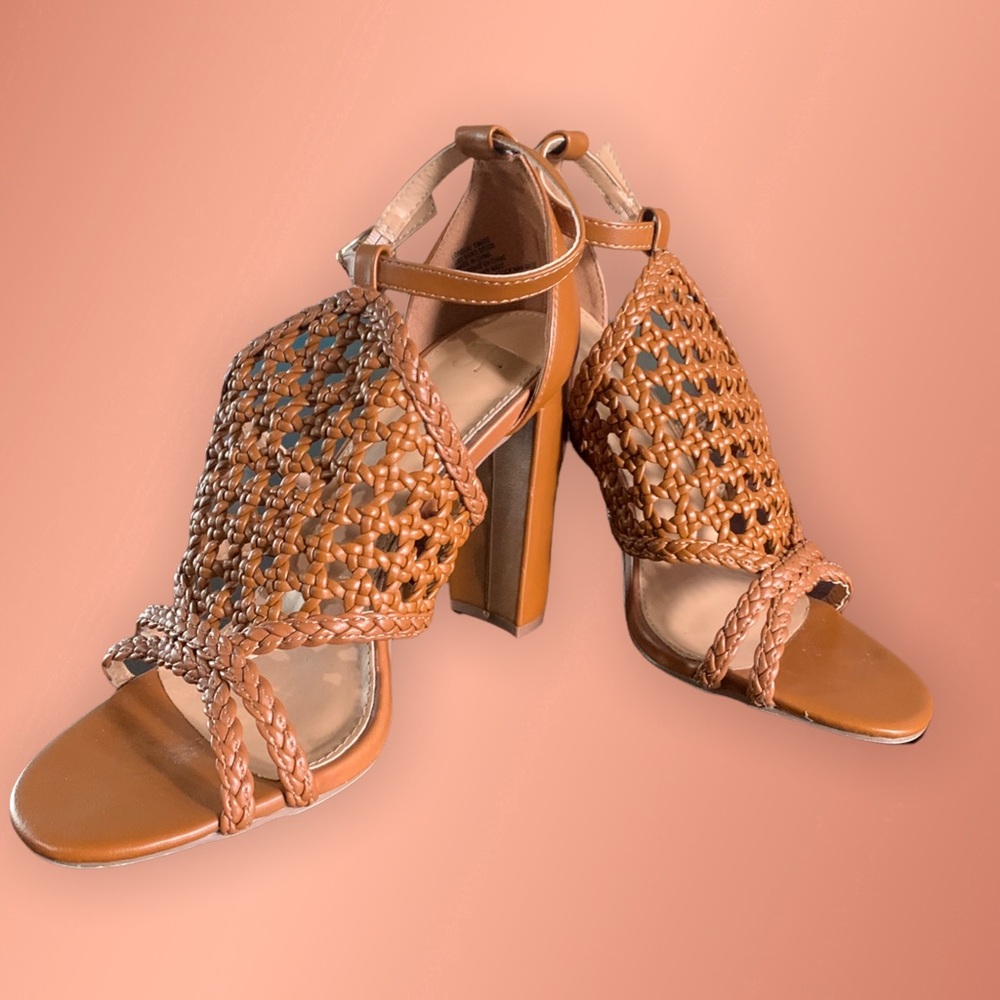 Tan heel sandals